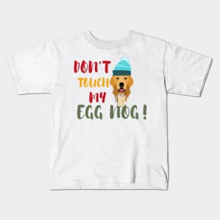 Egg nog Lover shirt, Golden Retriever Dog Kids T-Shirt